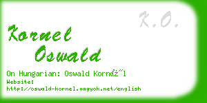 kornel oswald business card
